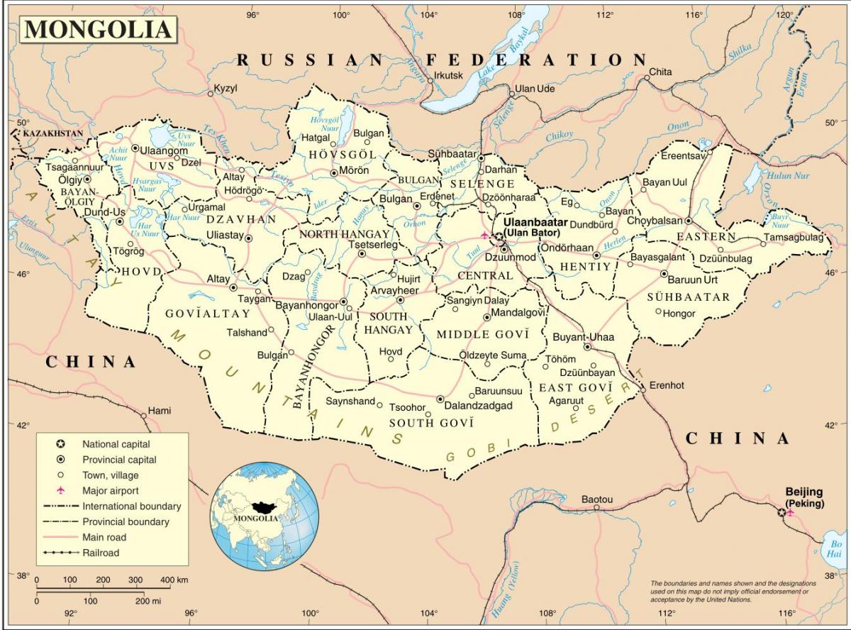 U Mongoliji karti