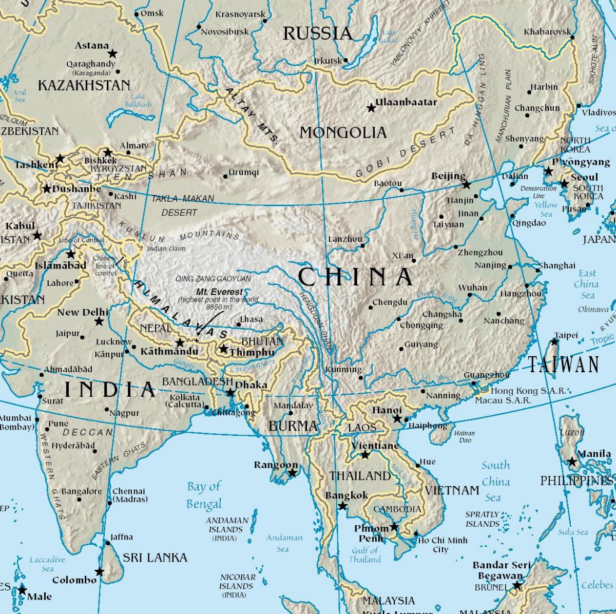 Mongolski visoravni lokacija karti 