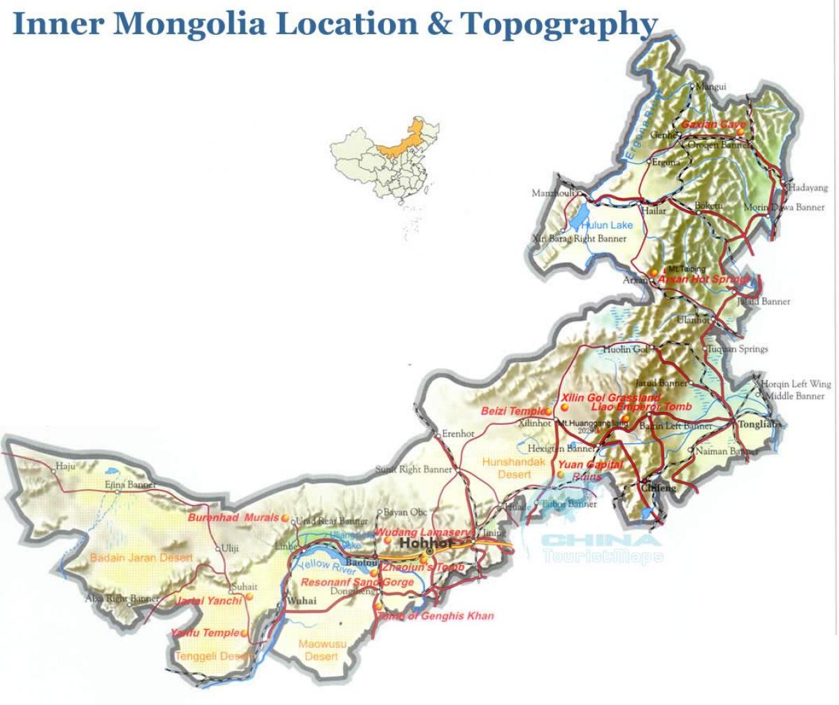 vanjska Mongolija kartica