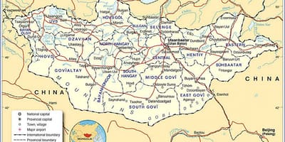 Mongolija turistička karta