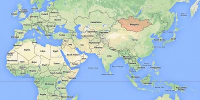 Karta svijeta, pokazuje Mongolija